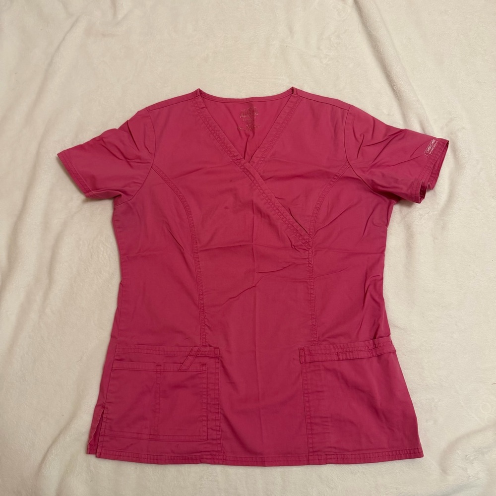 Dickies Women's Fuchsia Short Sleeve Scrub Top